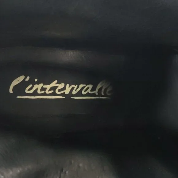 L'Intervalle Black Leather Strap Studded Heeled Boots sz 40 - Picture 13 of 15